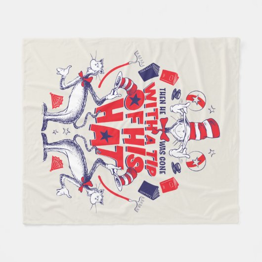 帽子の中の猫| 彼は帽子の先端を持って行ってしまった フリースブランケット (正面(横))