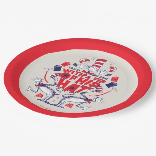 帽子の中の猫| 彼は帽子の先端を持って行ってしまった ペーパープレート (アングル)