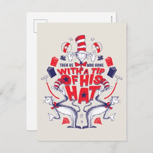 帽子の中の猫| 彼は帽子の先端を持って行ってしまった ポストカード (正面/裏面)