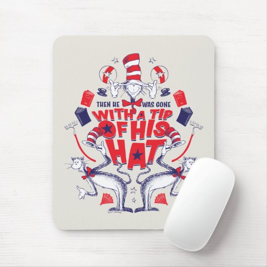 帽子の中の猫| 彼は帽子の先端を持って行ってしまった マウスパッド (マウス)