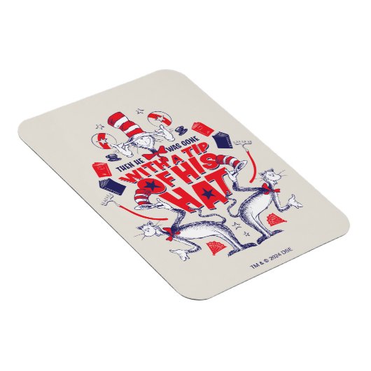 帽子の中の猫| 彼は帽子の先端を持って行ってしまった マグネット (右側)