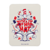 帽子の中の猫| 彼は帽子の先端を持って行ってしまった マグネット (縦)