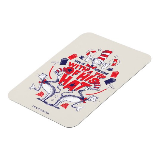 帽子の中の猫| 彼は帽子の先端を持って行ってしまった マグネット (左側)