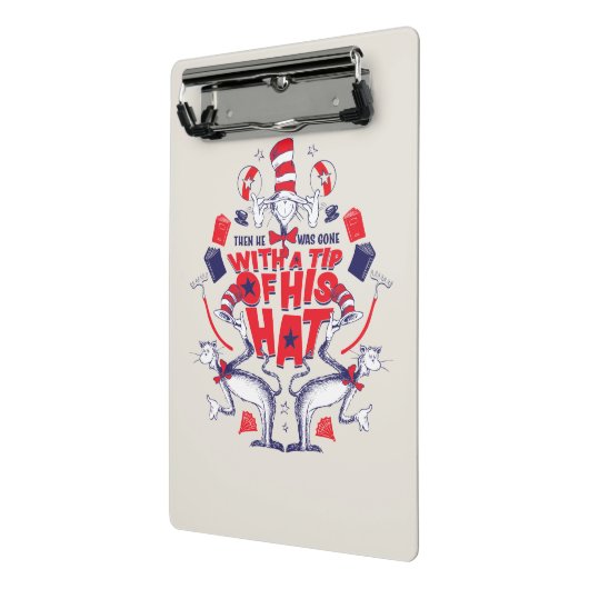 帽子の中の猫| 彼は帽子の先端を持って行ってしまった ミニクリップボード (アングル2)