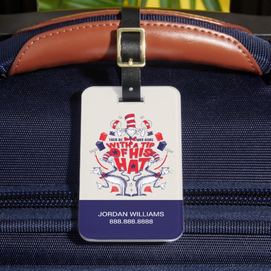 帽子の中の猫| 彼は帽子の先端を持って行ってしまった ラゲッジタグ (正面インサイチュ2)