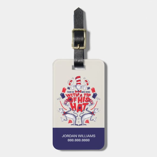 帽子の中の猫| 彼は帽子の先端を持って行ってしまった ラゲッジタグ (正面縦)