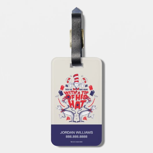 帽子の中の猫| 彼は帽子の先端を持って行ってしまった ラゲッジタグ (裏面縦)