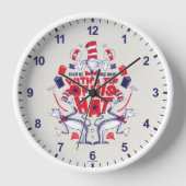 帽子の中の猫| 彼は帽子の先端を持って行ってしまった 壁時計 (正面)