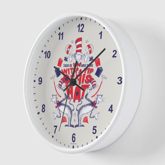 帽子の中の猫| 彼は帽子の先端を持って行ってしまった 壁時計 (傾斜)