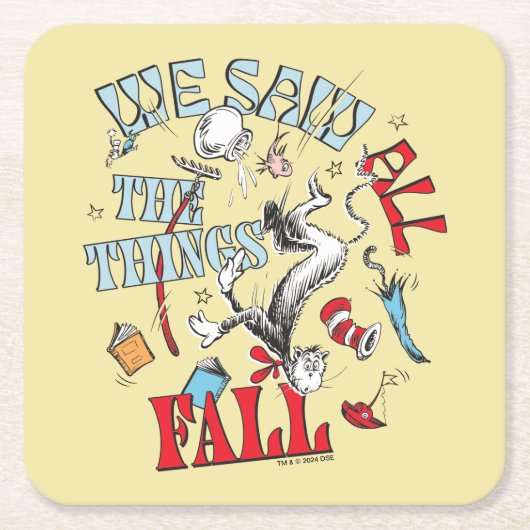 帽子の中の猫 | 我々はすべての物事を見た秋 スクエアペーパーコースター (正面)