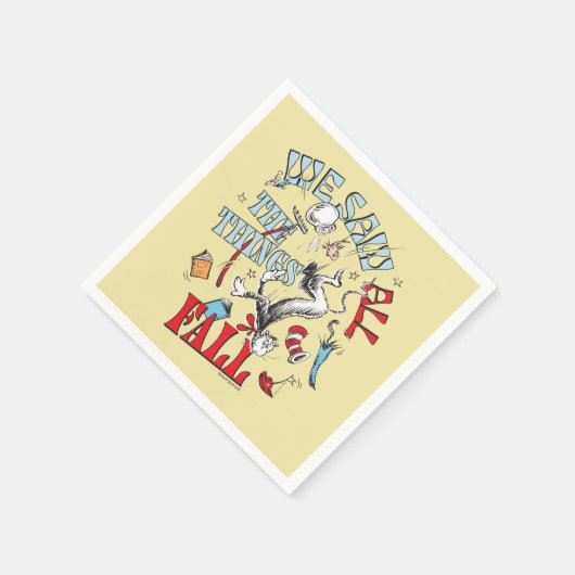 帽子の中の猫 | 我々はすべての物事を見た秋 スタンダードカクテルナプキン (角)