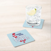 帽子の中の猫 | 新しいコツを知っている スクエアペーパーコースター (インサイチュ)