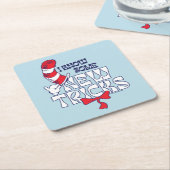 帽子の中の猫 | 新しいコツを知っている スクエアペーパーコースター (アングル)