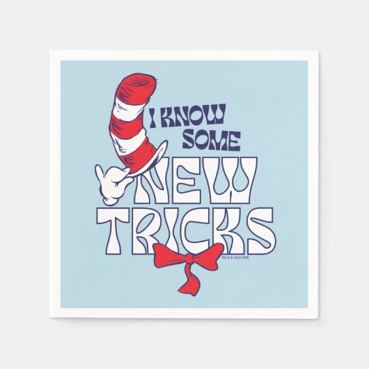 帽子の中の猫 | 新しいコツを知っている スタンダードカクテルナプキン (正面)