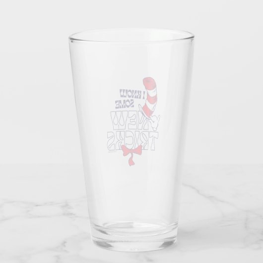 帽子の中の猫 | 新しいコツを知っている タンブラーグラス (裏面)