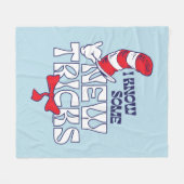 帽子の中の猫 | 新しいコツを知っている フリースブランケット (正面(横))