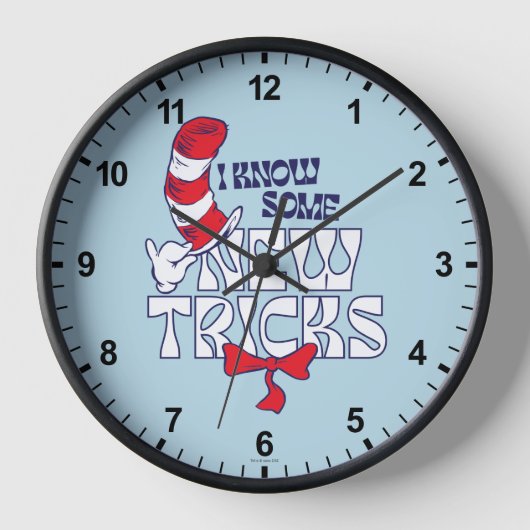 帽子の中の猫 | 新しいコツを知っている 壁時計 (正面)