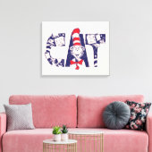 帽子の中の猫 | 猫顔文字 キャンバスプリント (インサイチュ (リビング))