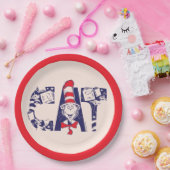 帽子の中の猫 | 猫顔文字 ペーパープレート (パーティー)