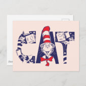 帽子の中の猫 | 猫顔文字 ポストカード (正面/裏面)