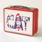 帽子の中の猫 | 猫顔文字 メタルランチボックス (裏面)