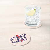 帽子の中の猫 | 猫顔文字 ラウンドペーパーコースター (インサイチュ)