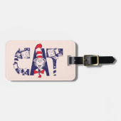 帽子の中の猫 | 猫顔文字 ラゲッジタグ (正面横)