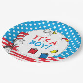 帽子の中の猫 |男の子の赤ちゃんシャワー ペーパープレート (アングル)