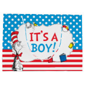 帽子の中の猫 |男の子の赤ちゃんシャワー ラージペーパーバッグ (裏面)