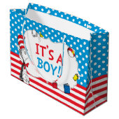 帽子の中の猫 |男の子の赤ちゃんシャワー ラージペーパーバッグ (裏面アングル)
