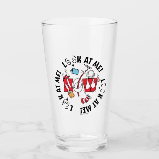 帽子の中の猫 | 私を見て！私を見て！ タンブラーグラス (正面)