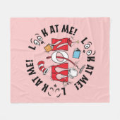 帽子の中の猫 | 私を見て!私を見て! フリースブランケット (正面(横))