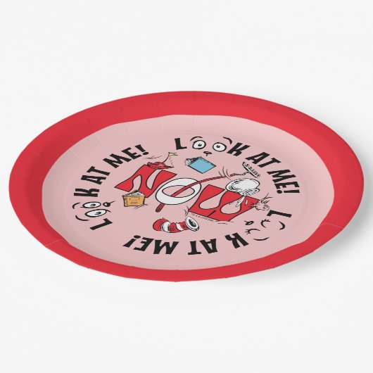 帽子の中の猫 | 私を見て！私を見て！ ペーパープレート (アングル)