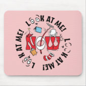 帽子の中の猫 | 私を見て!私を見て! マウスパッド (正面)