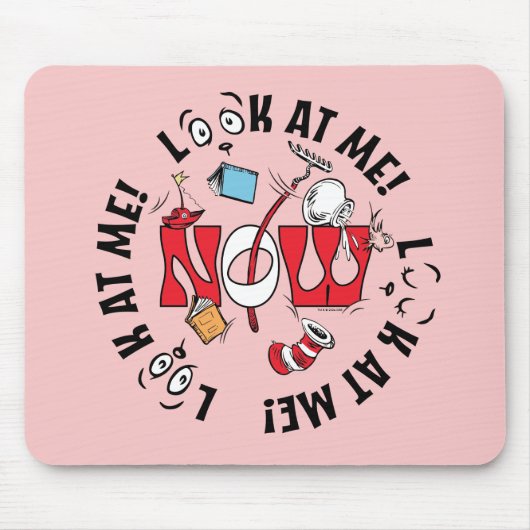 帽子の中の猫 | 私を見て!私を見て! マウスパッド (正面)