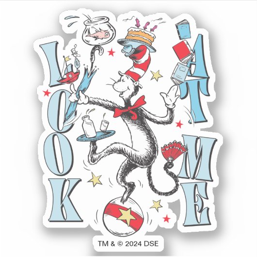 帽子の中の猫 | 見る シール (正面)