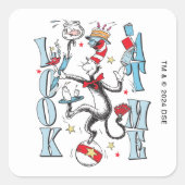 帽子の中の猫 | 見る スクエアシール (正面)