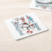 帽子の中の猫 | 見る スクエアペーパーコースター (アングル)