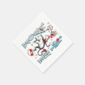 帽子の中の猫 | 見る スタンダードカクテルナプキン (角)