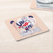 帽子の中の猫 | 魚の群れ スクエアペーパーコースター (アングル)