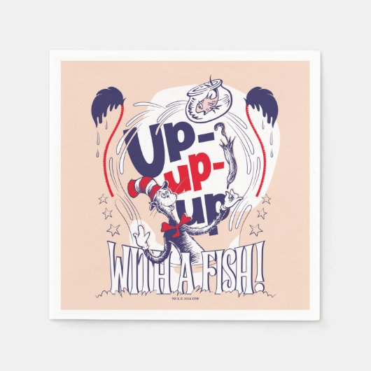 帽子の中の猫 | 魚の群れ スタンダードカクテルナプキン (正面)