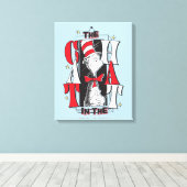 帽子の中の猫 | B&W文字 キャンバスプリント (インサイチュ (ウッドフロア))