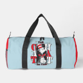 帽子の中の猫 | B&W文字 ダッフルバッグ (裏面)