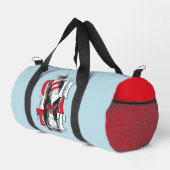 帽子の中の猫 | B&W文字 ダッフルバッグ (右コーナー)