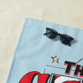 帽子の中の猫 | B&W文字 ビーチタオル (インサイチュ)