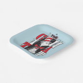 帽子の中の猫 | B&W文字 ペーパープレート (傾斜あり)