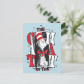 帽子の中の猫 | B&W文字 ポストカード (スタンド正面)