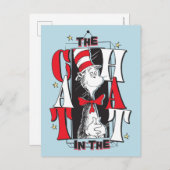 帽子の中の猫 | B&W文字 ポストカード (正面/裏面)