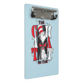 帽子の中の猫 | B&W文字 ミニクリップボード (アングル)