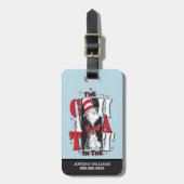 帽子の中の猫 | B&W文字 ラゲッジタグ (正面縦)